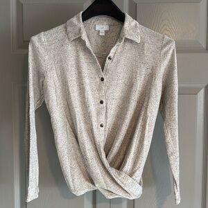 J. Jill Supima Cotton faux wrap top EUC